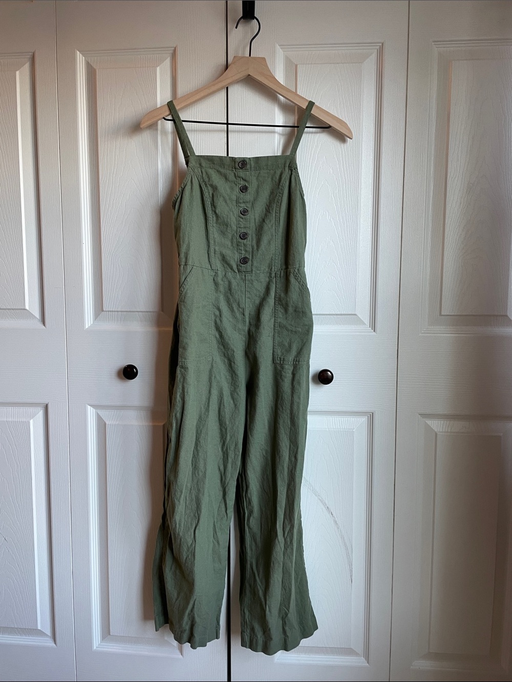 Old Navy Olive Green Button-Front Jumpsuit
